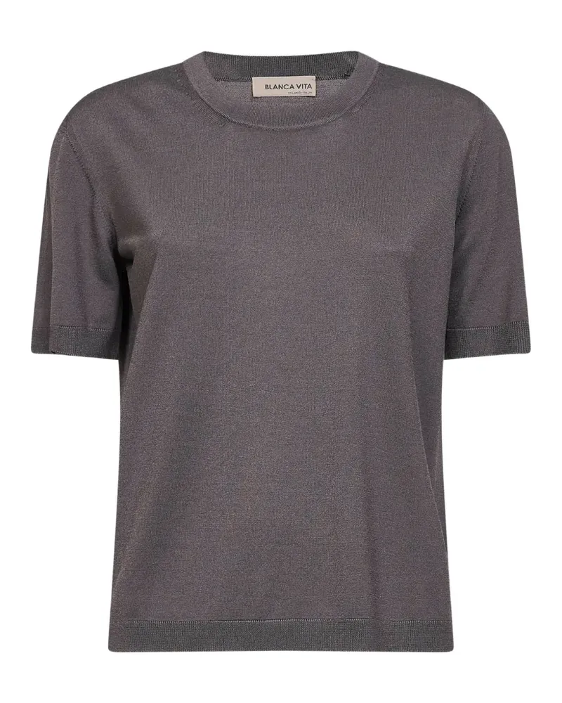 Blanca ribbed crew-neck short-sleeve T-shirt - Braun Braun