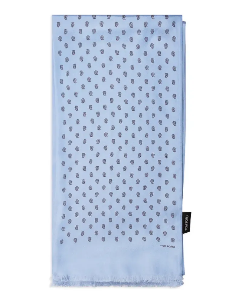 Tom Ford paisley fringed scarf - Blau Blau