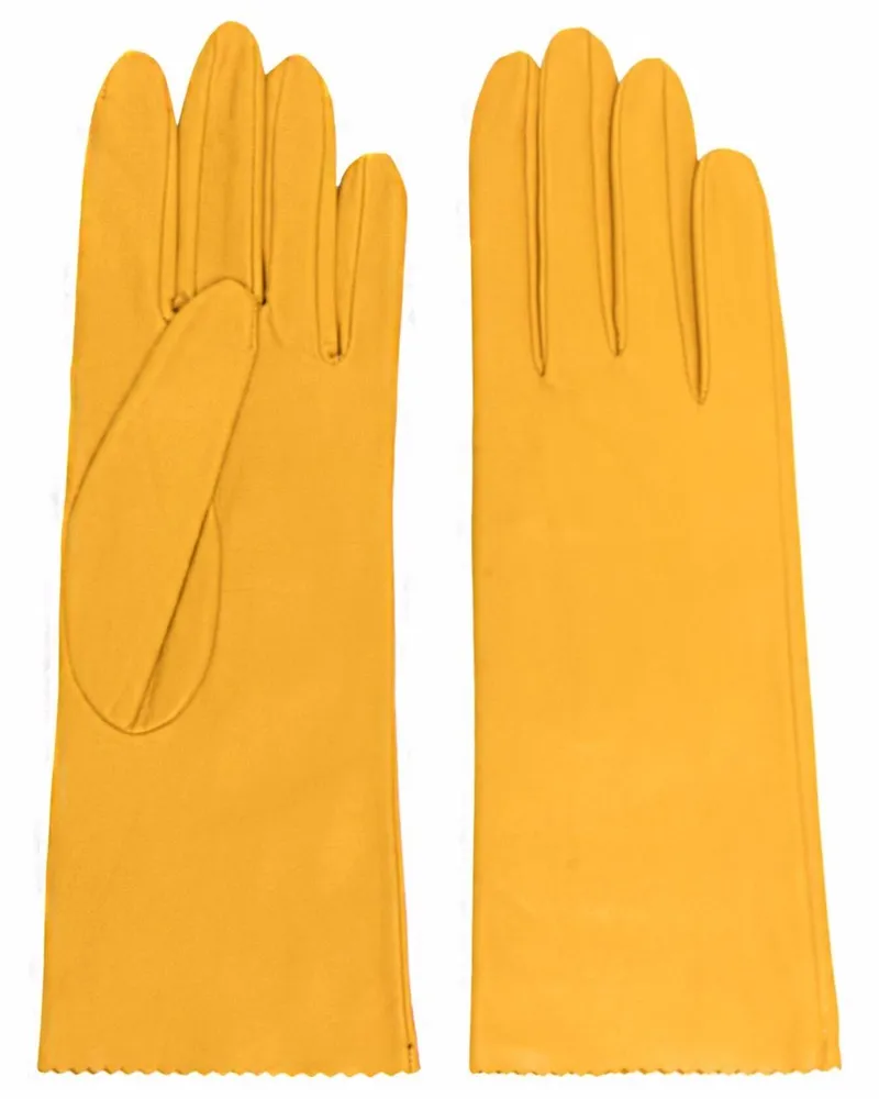 Manokhi Handschuhe mit Zickzackmuster - Gelb Gelb