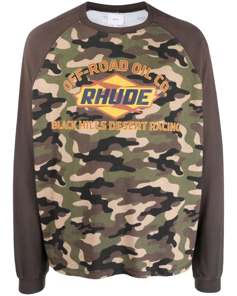 RHUDE T-Shirt mit Camouflage-Print Schwarz