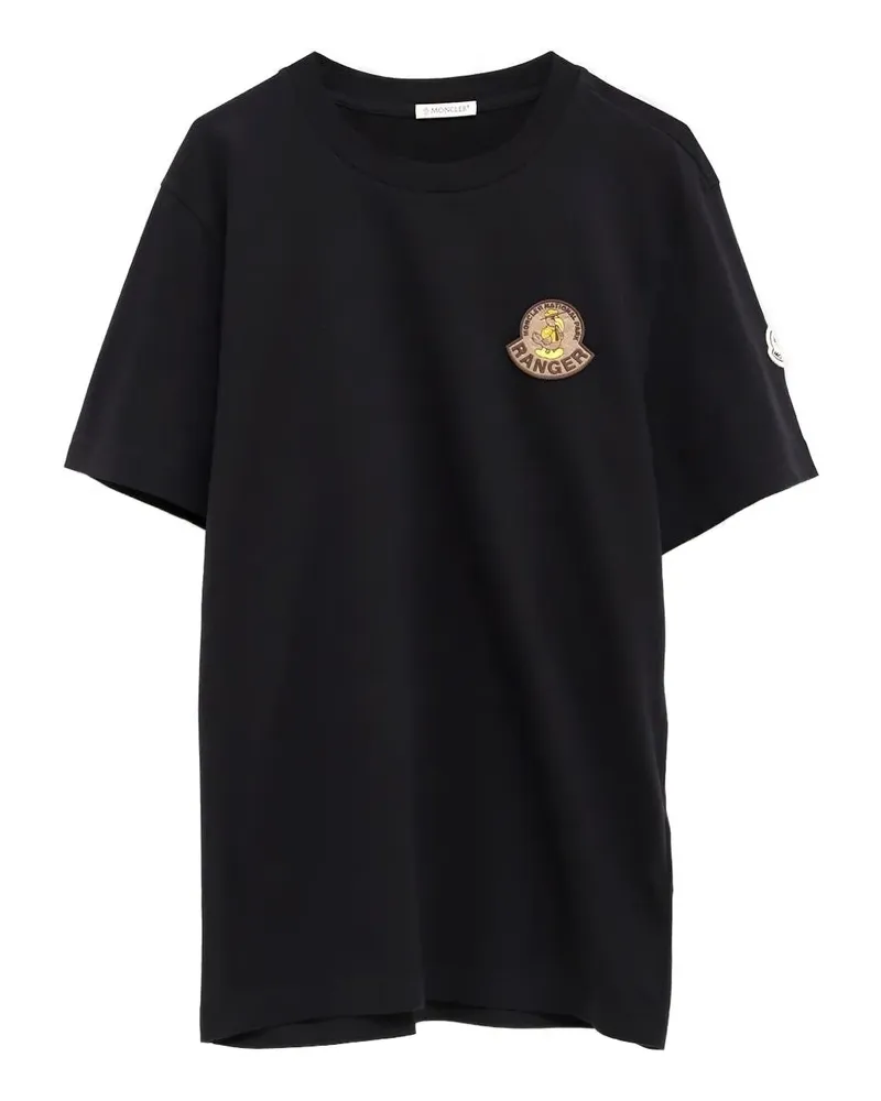 Moncler appliqué-detail T-shirt - Schwarz Schwarz
