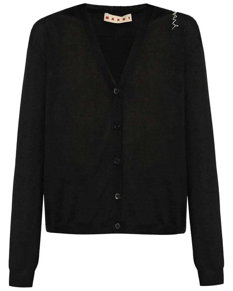 Marni Cardigan mit Logo-Stickerei - Schwarz Schwarz