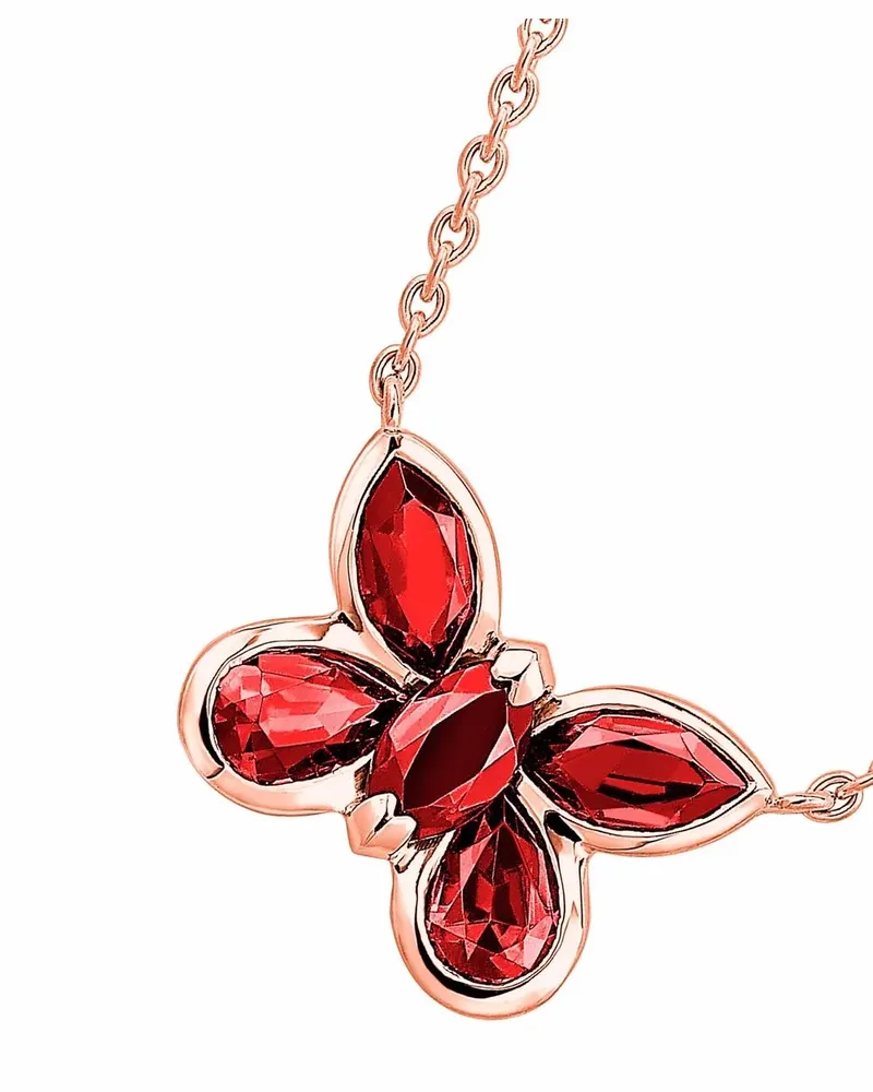 Pragnell 18kt Rotgoldhalskette mit Anhänger - Rosa Rosa