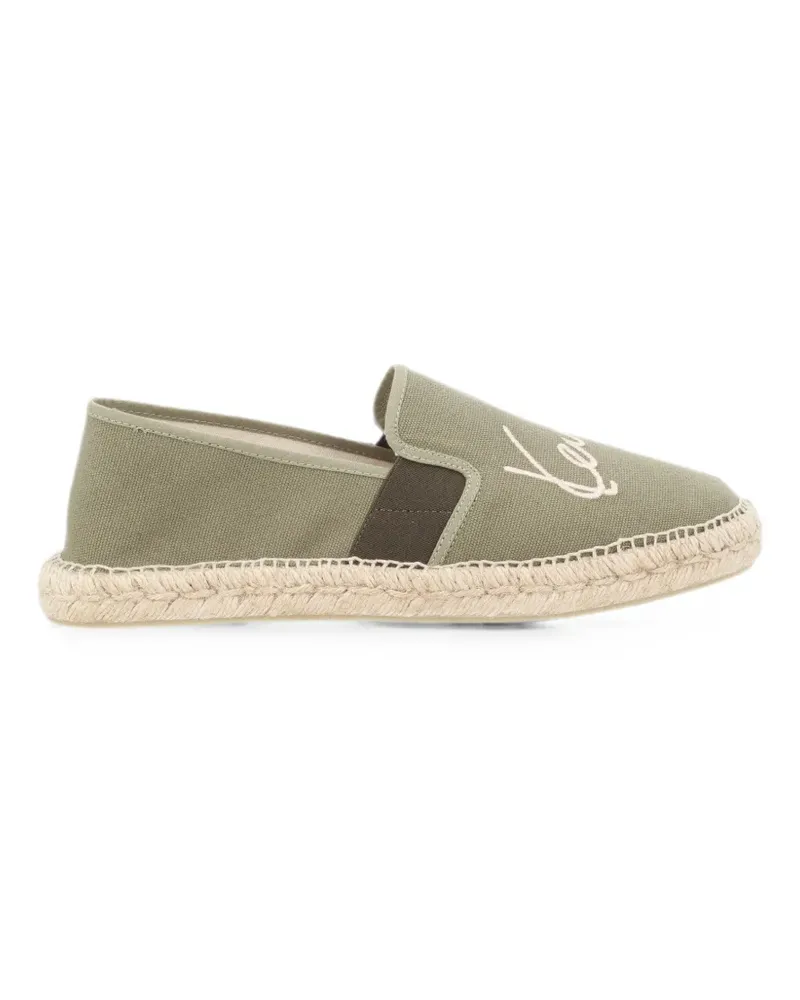 Kenzo logo-embroidered canvas espadrilles - Grün Grün
