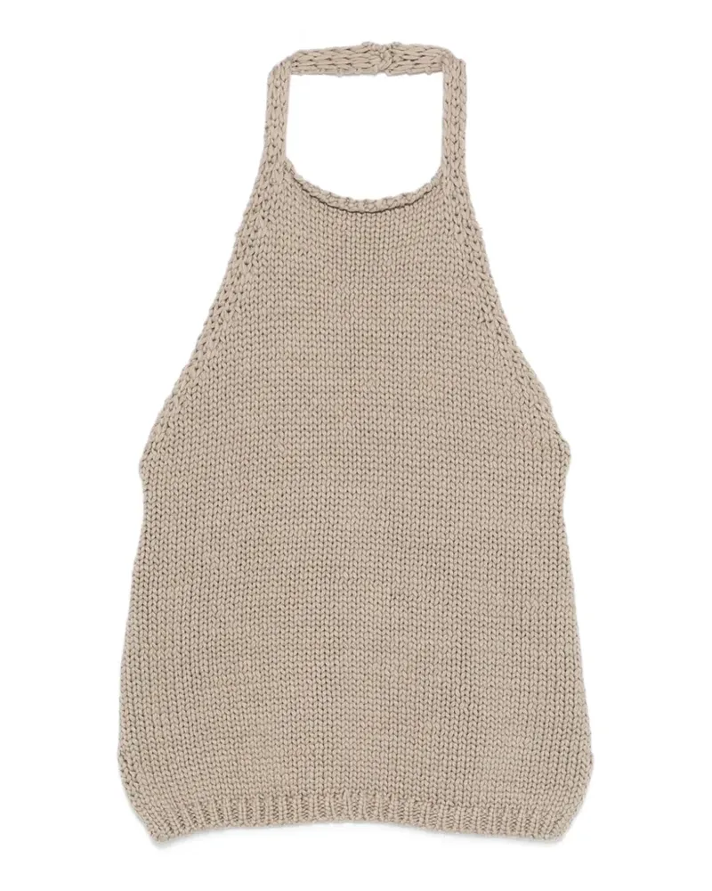 Róhe chunky-knit halter top - Nude Nude