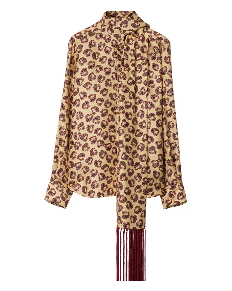 Burberry Seidenhemd mit Paisley-Print - Nude Nude