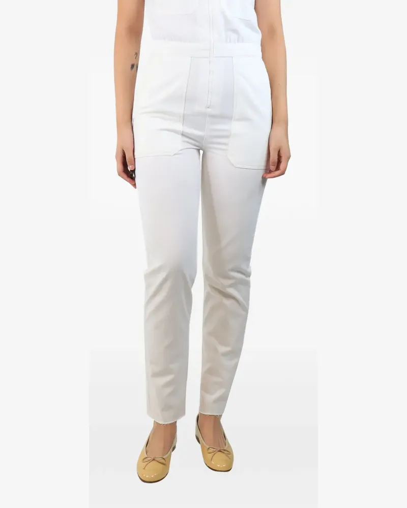 Rivet Utility Jumpsuit mit Reißverschluss - Weiß Weiß