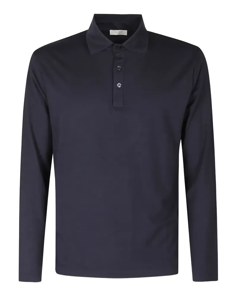 Seventy long-sleeve wool polo shirt - Blau Blau