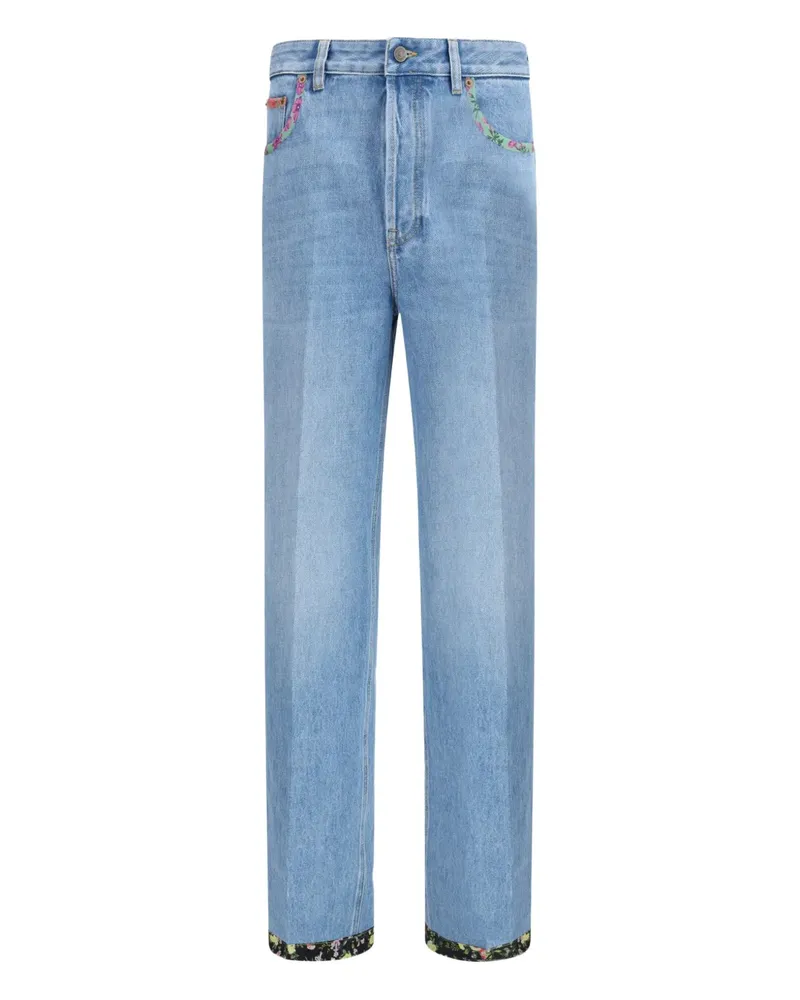 Valentino Garavani Jeans mit Blumenbesatz - Blau Blau