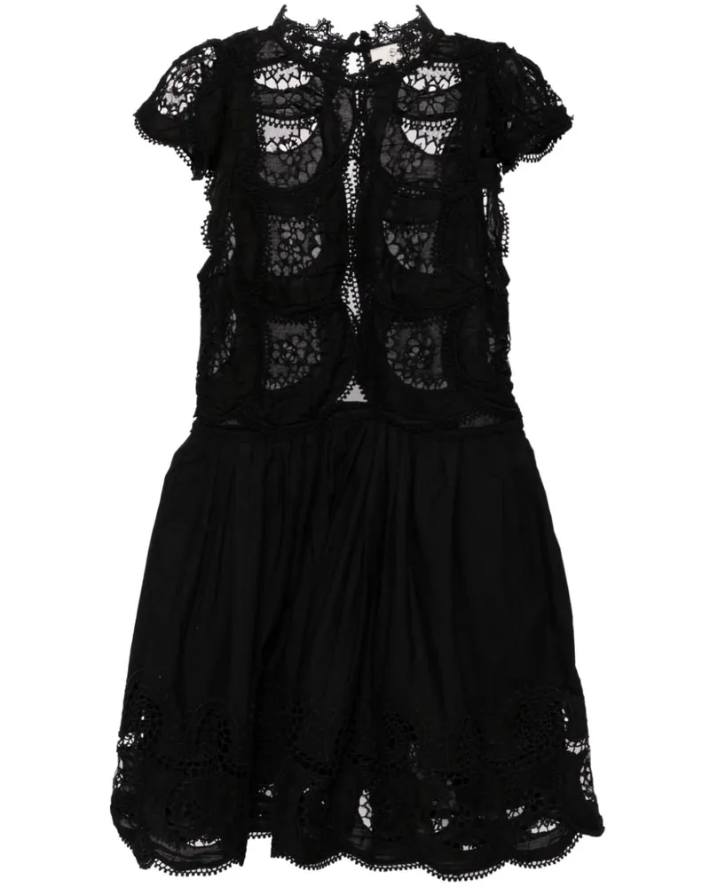 Sea Drea Kleid mit Flatterärmeln - Schwarz Schwarz