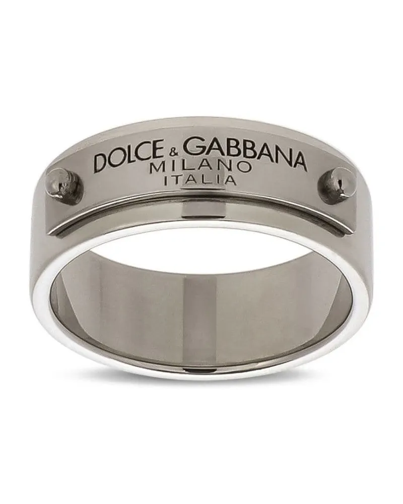 Dolce & Gabbana Ring mit graviertem Logo - Silber Silber