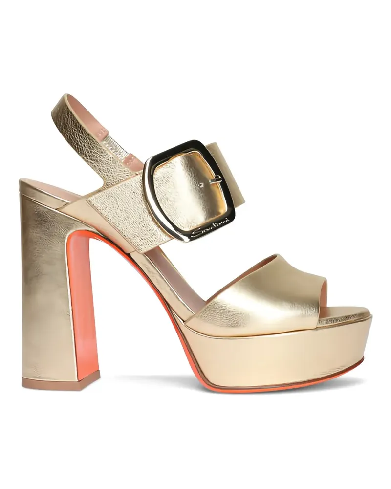 Santoni buckle platform sandals - Gold Gold