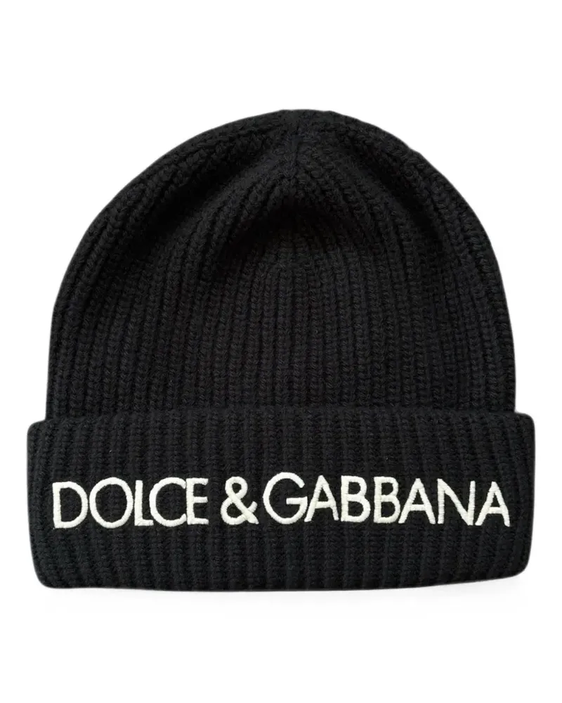 Dolce & Gabbana Beanie mit Logo-Stickerei - Schwarz Schwarz