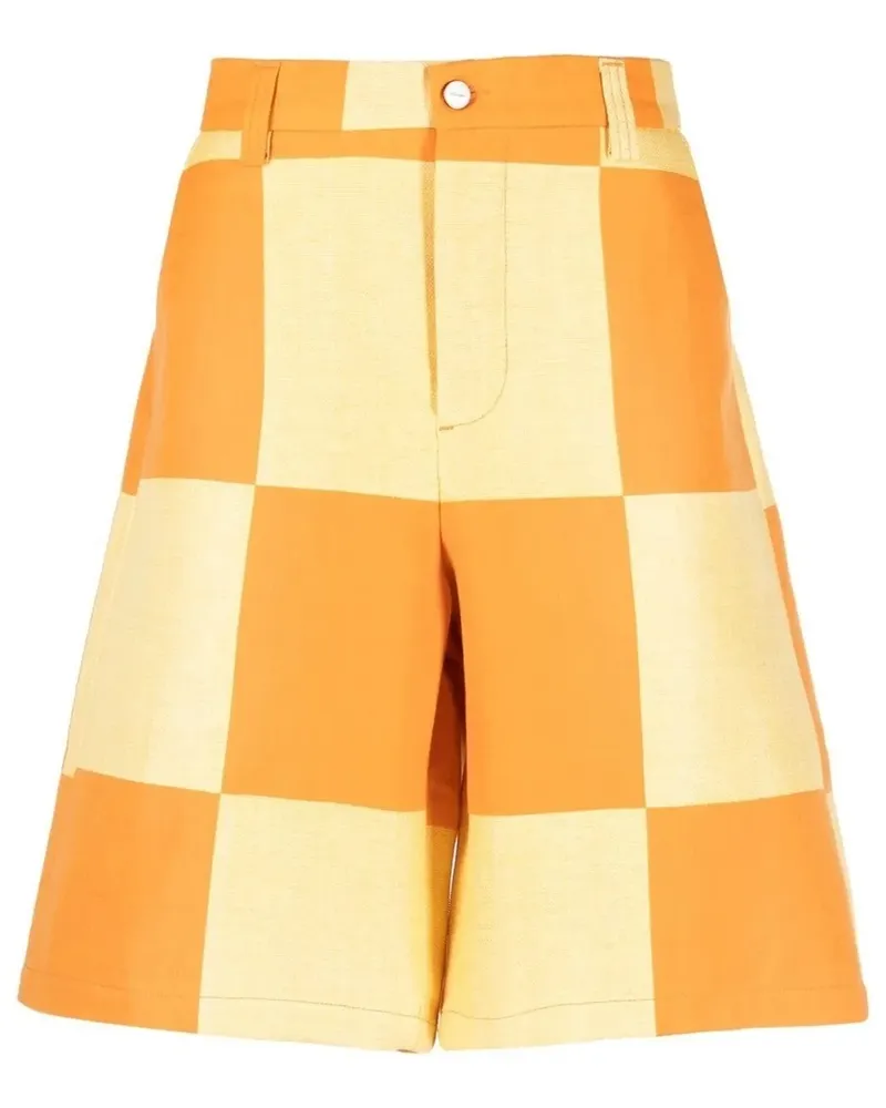 Jacquemus Shorts mit Schachbrettmuster - Gelb Gelb