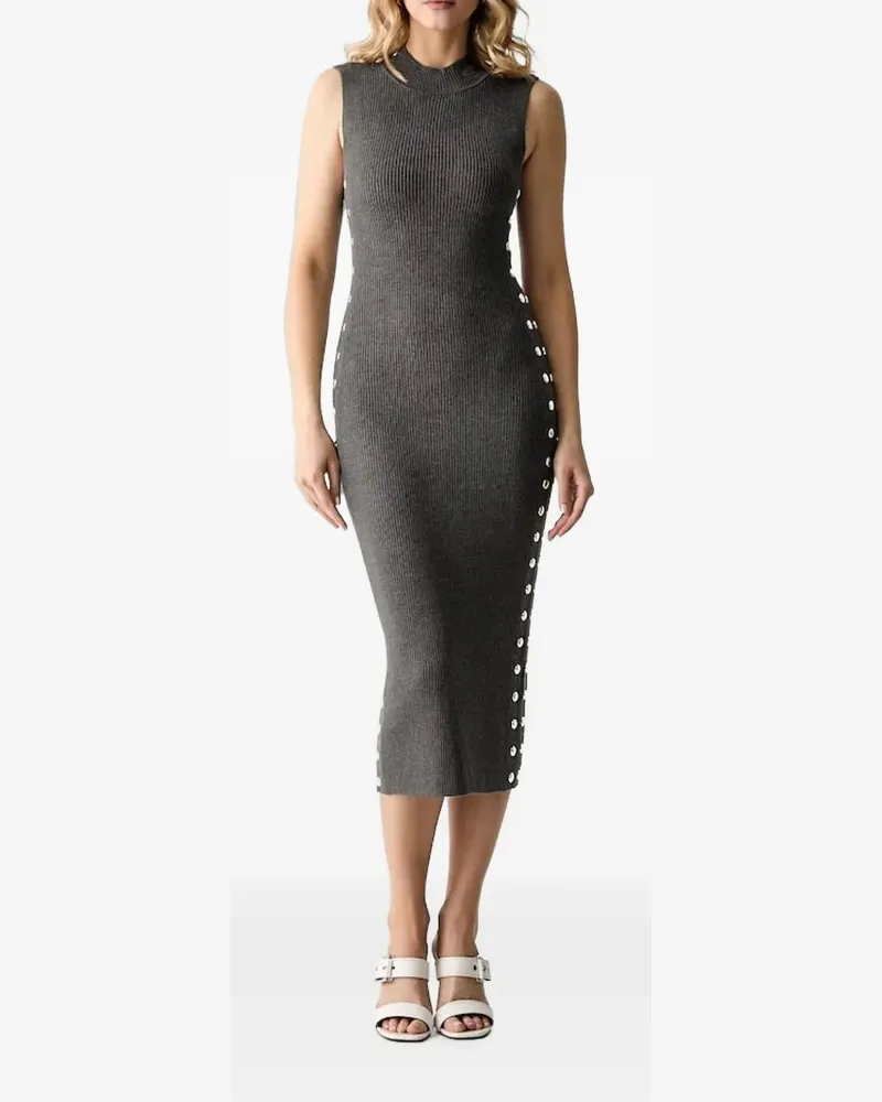 Karl Lagerfeld Geripptes Kleid mit Nieten - Grau Grau