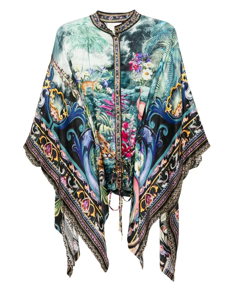 Camilla Basked In Baroque Bluse - Blau Blau