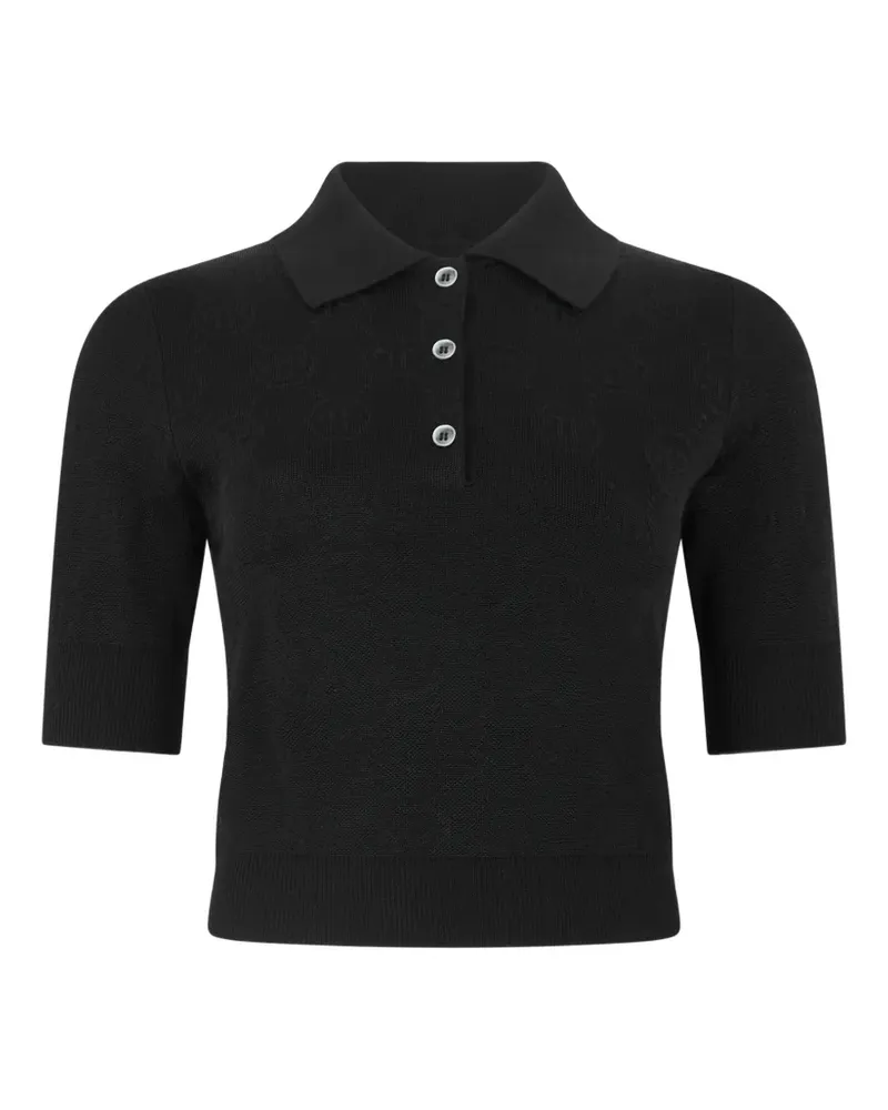Philipp Plein Poloshirt mit Jacquard-Monogramm - Schwarz Schwarz