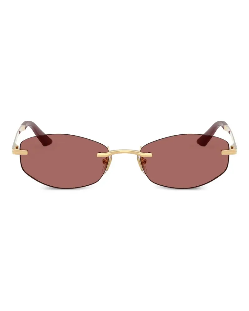Versace Rahmenlose Sonnenbrille mit geometrischer Form - Gold Gold