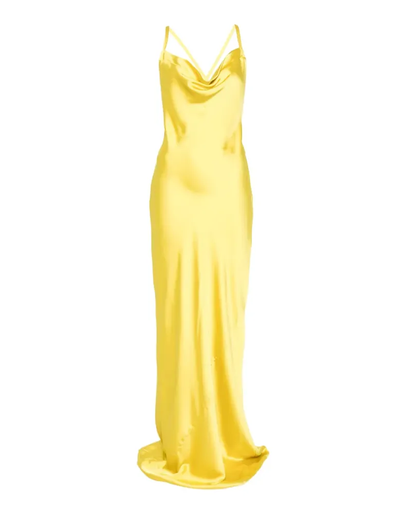 Norma Kamali cross-back bias-cut gown - Gelb Gelb