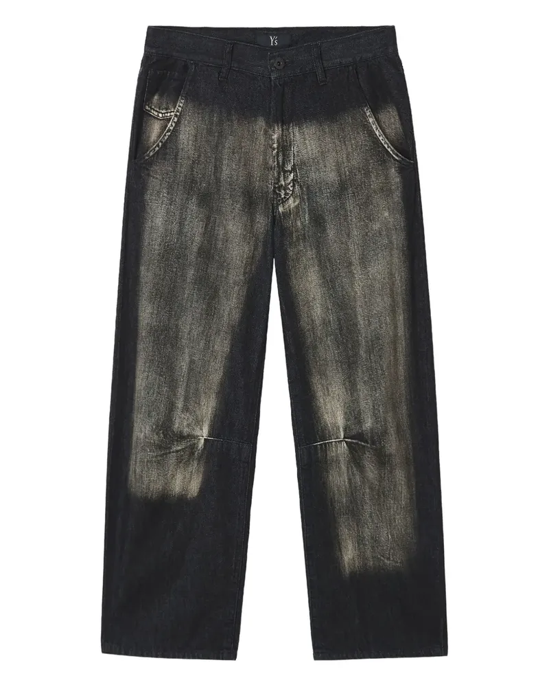 Yohji Yamamoto Jeans mit Bleach-Effekt - Schwarz Schwarz