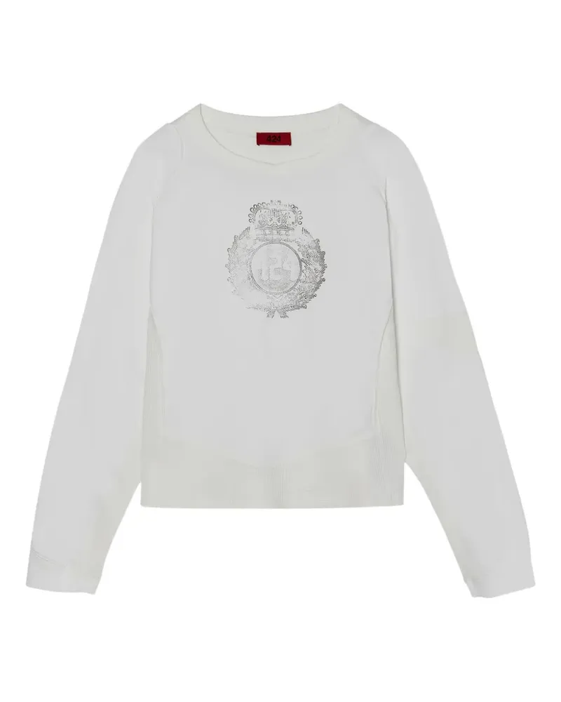 FourTwoFour on Fairfax Crest Soccer Langarmshirt - Weiß Weiß