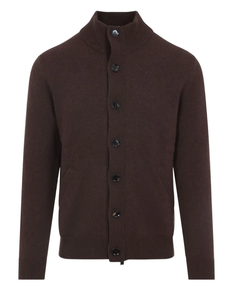 Brioni Geknöpfter Cardigan mit Stehkragen - Braun Braun