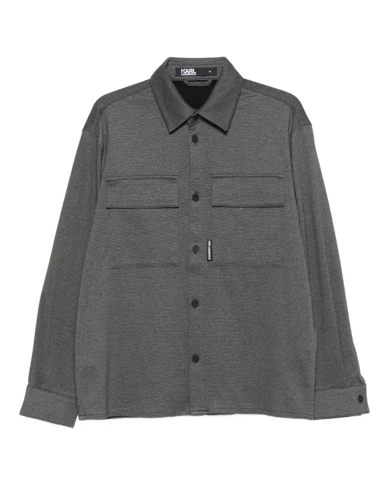 Karl Lagerfeld Hemd mit Brusttasche - Grau Grau