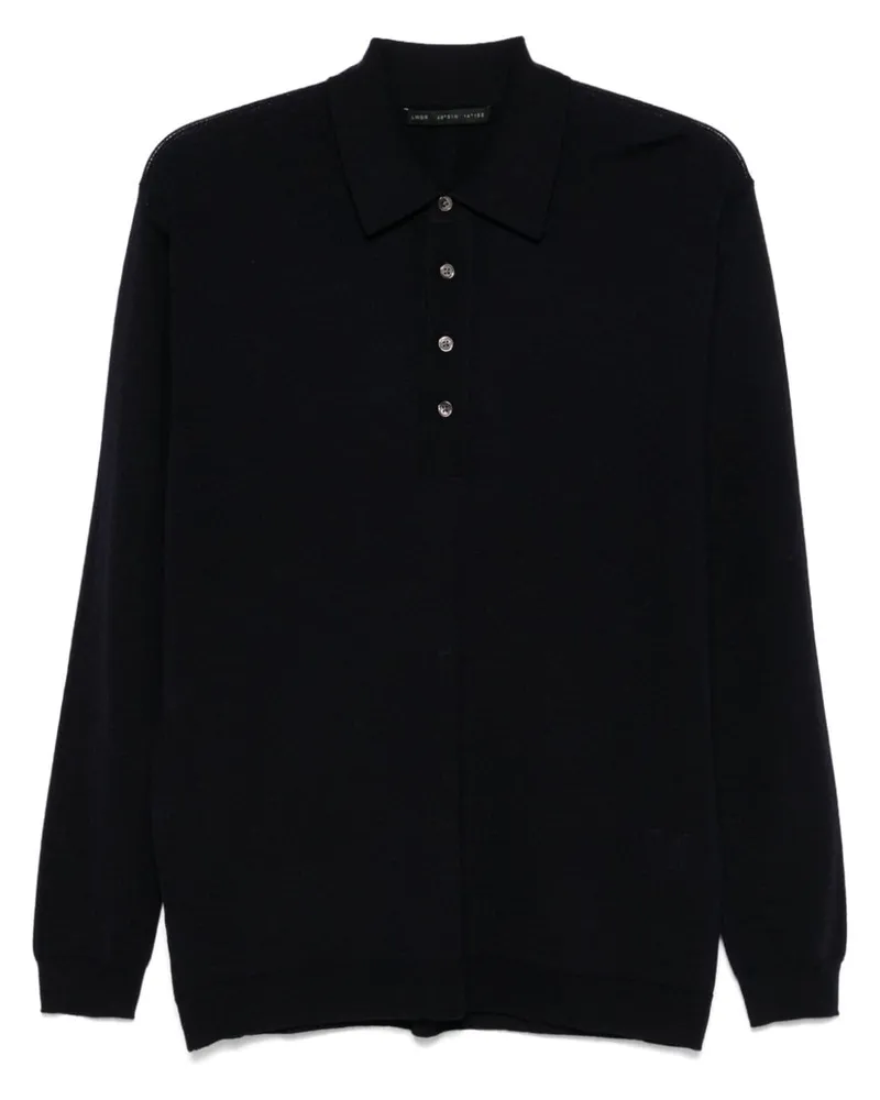 Low Brand Poloshirt aus Merinowolle - Blau Blau