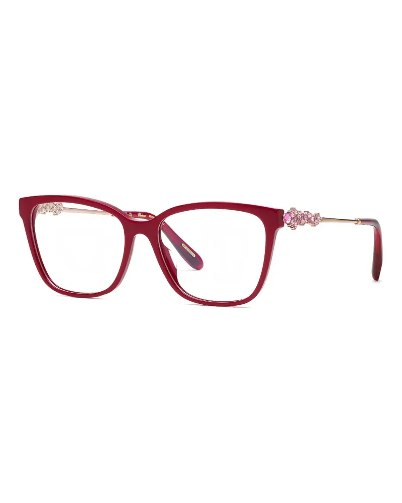 Chopard Eckige Brille mit Kristallen - Rot Rot
