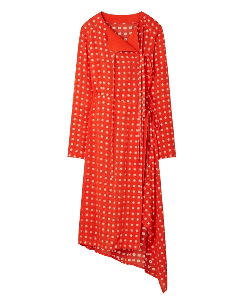 Tory Burch Gepunktetes Wickelkleid - Rot Rot