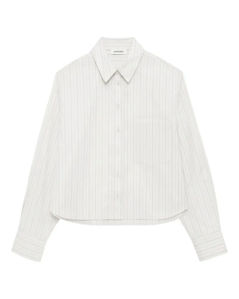 Anine Bing Essie pinstripe-pattern shirt - Nude Nude