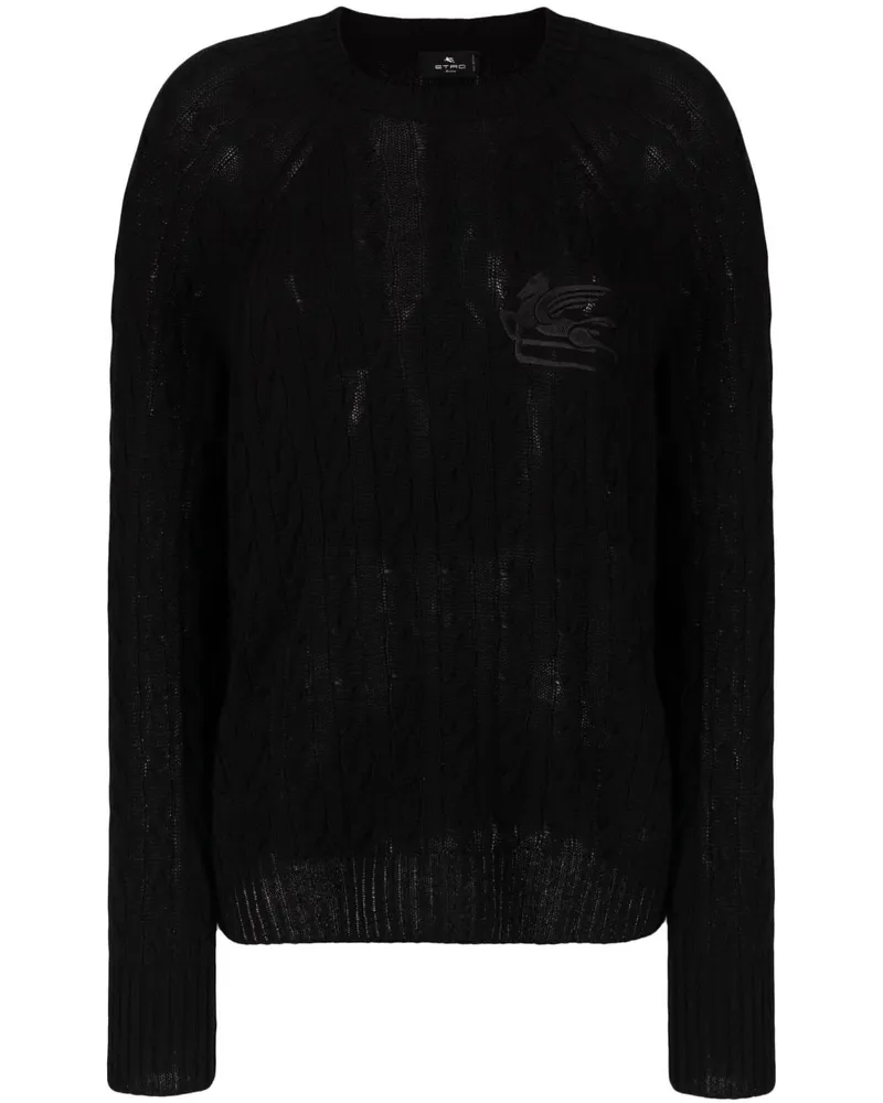 Etro Pullover mit Zopfmuster - Schwarz Schwarz