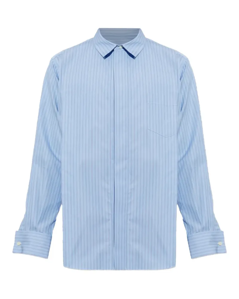 Sacai Gestreiftes Hemd - Blau Blau