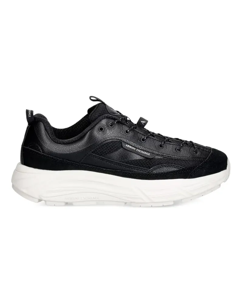 Armani Exchange Sneakers mit Logo-Patch - Schwarz Schwarz