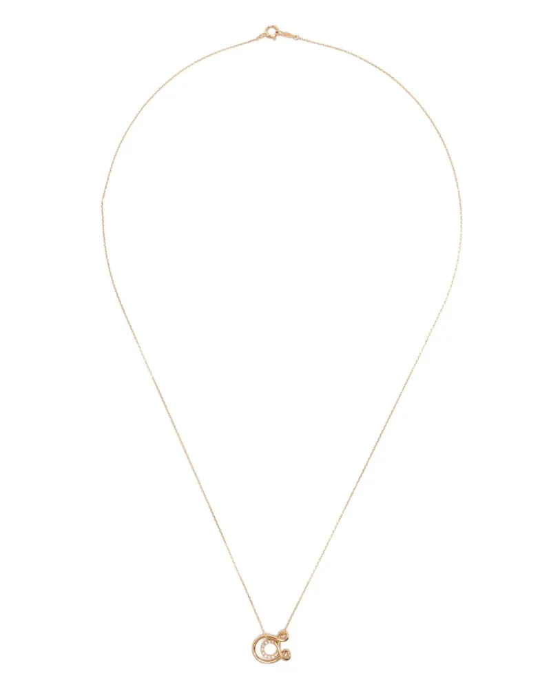 Charlotte Chesnais 18K yellow gold Letter A diamond necklace Gold