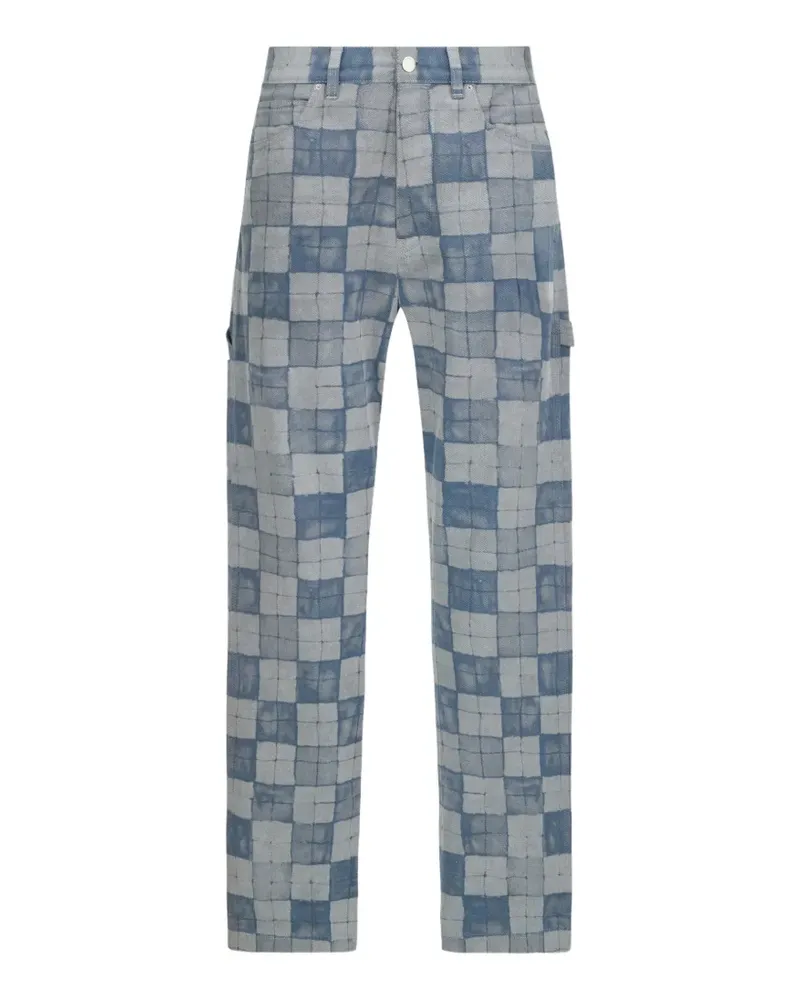 Amiri check-pattern carpenter jeans - Blau Blau