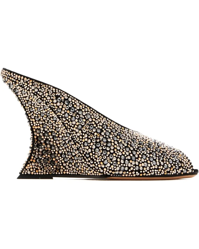 Paris Texas embellished open-toe mules - Schwarz Schwarz