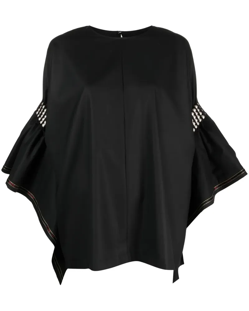 Junya Watanabe Bluse mit Kunstperlen - Schwarz Schwarz