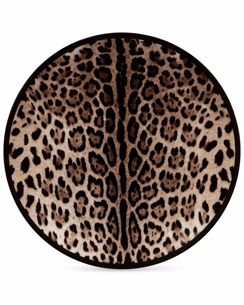 Dolce & Gabbana Teller mit Leoparden-Print - Weiß Weiß