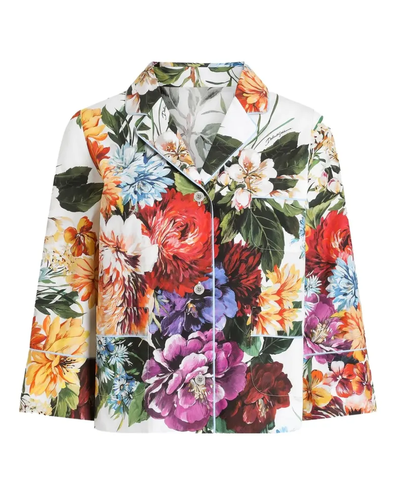 Dolce & Gabbana Hemd mit Blumen-Print - Weiß Weiß