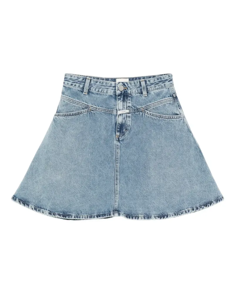 Closed cotton short skirt - Blau Blau