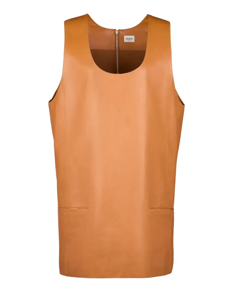 TOD'S Lederkeid mit U-Ausschnitt - Orange Orange