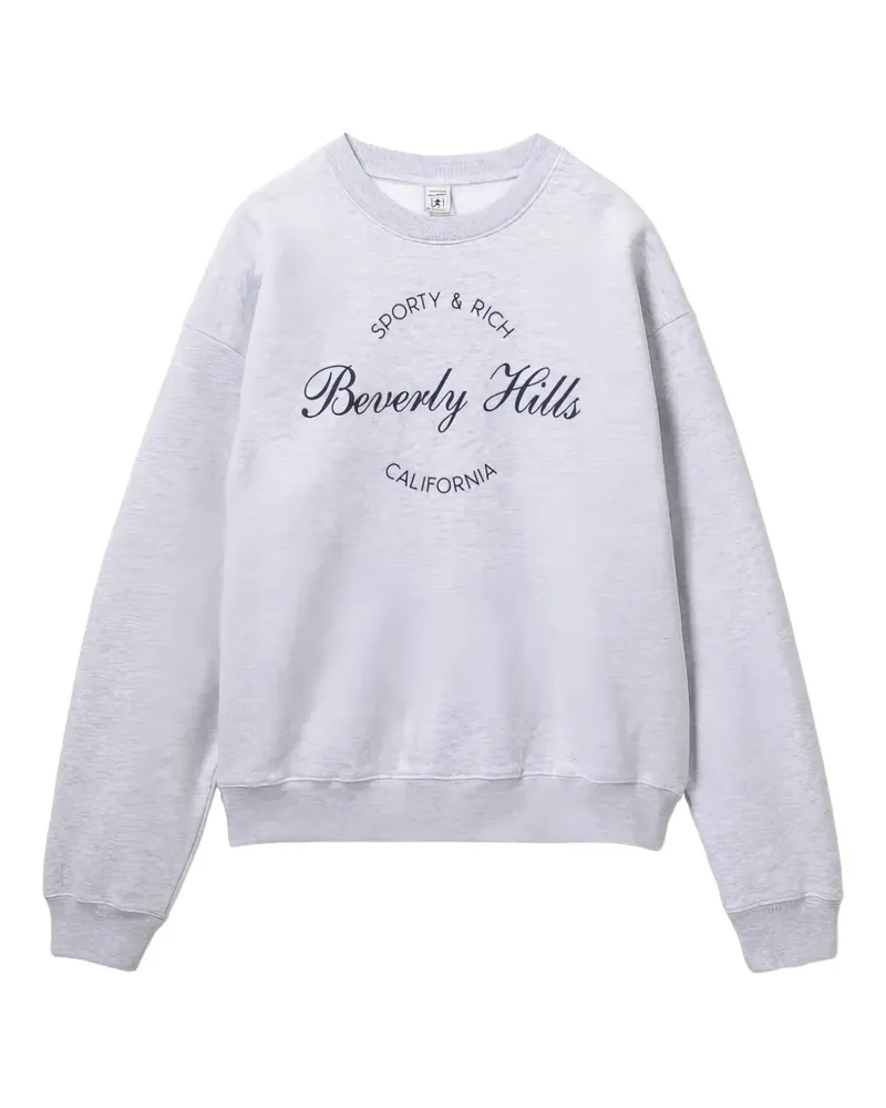 SPORTY & RICH logo-print cotton sweater - Grau Grau