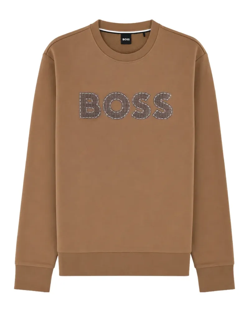 HUGO BOSS Sweatshirt mit Logo-Applikation - Braun Braun