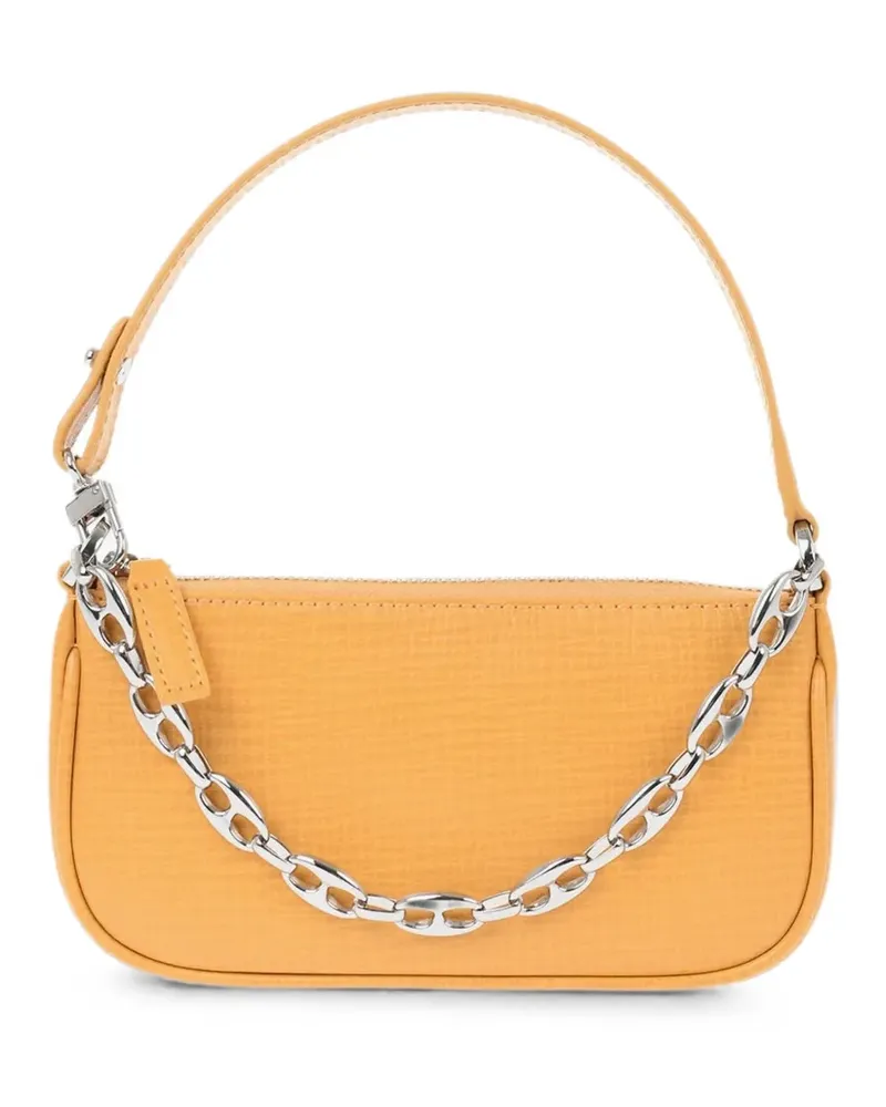 by FAR mini Rachel embossed-leather shoulder bag - Orange Orange