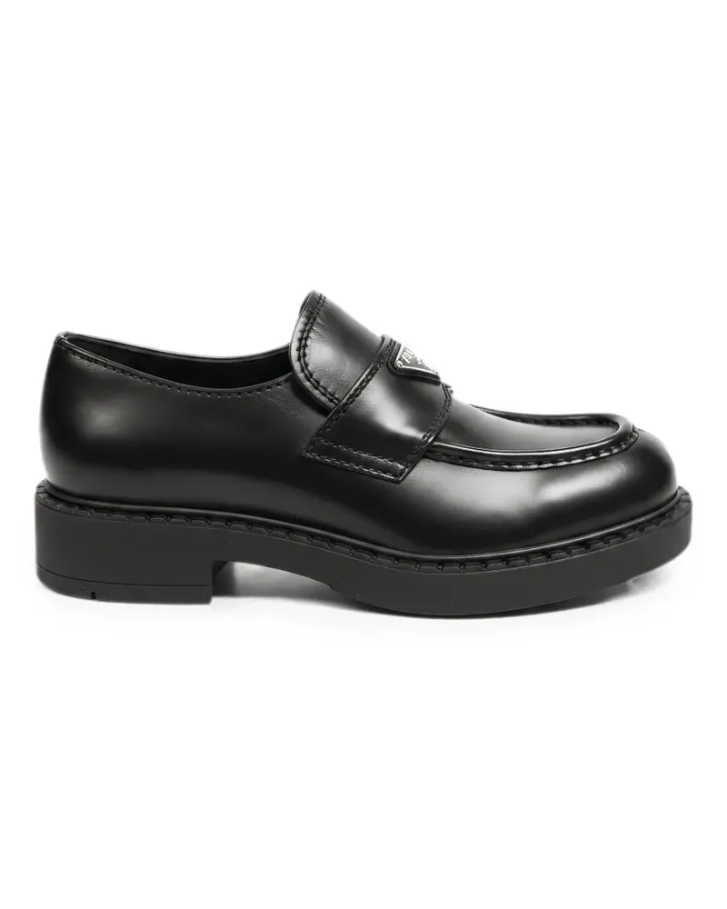 Prada Loafer mit Logo-Schild - Schwarz Schwarz