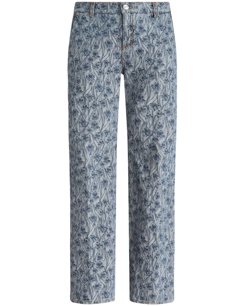 Etro Gerade Jeans mit Jacquardmuster - Blau Blau