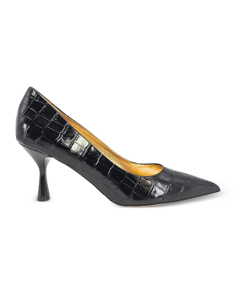 MADISON.MAISON Annuccia leather croc-effect pumps - Schwarz Schwarz