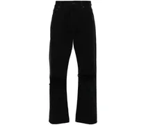 Gerade Jeans im Distressed-Look - Schwarz