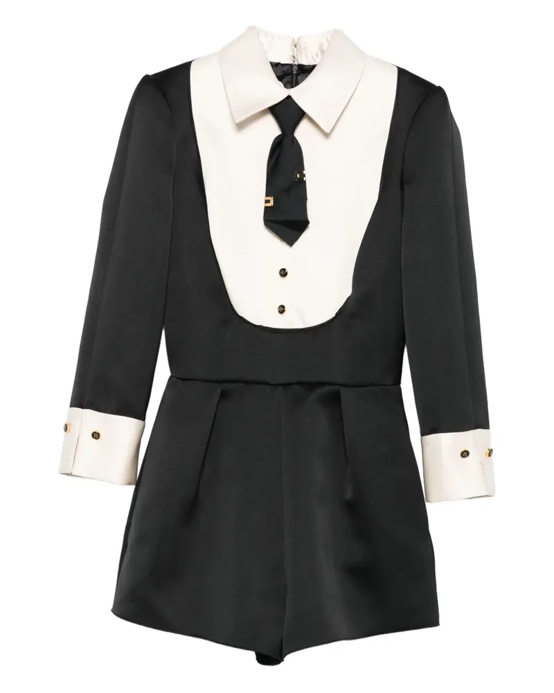 Elisabetta Franchi Playsuit mit Schleifenkragen - Schwarz Schwarz